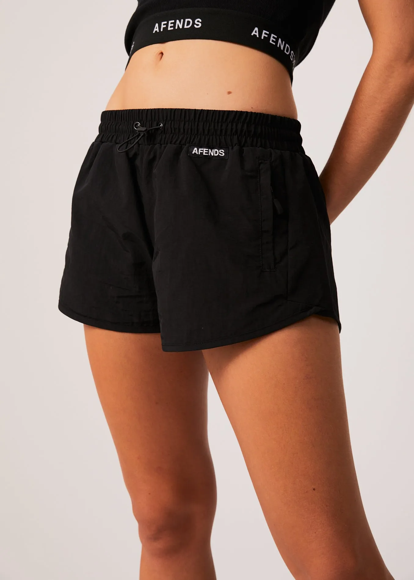 AFENDS Womens Pala - Spray Shorts - Black