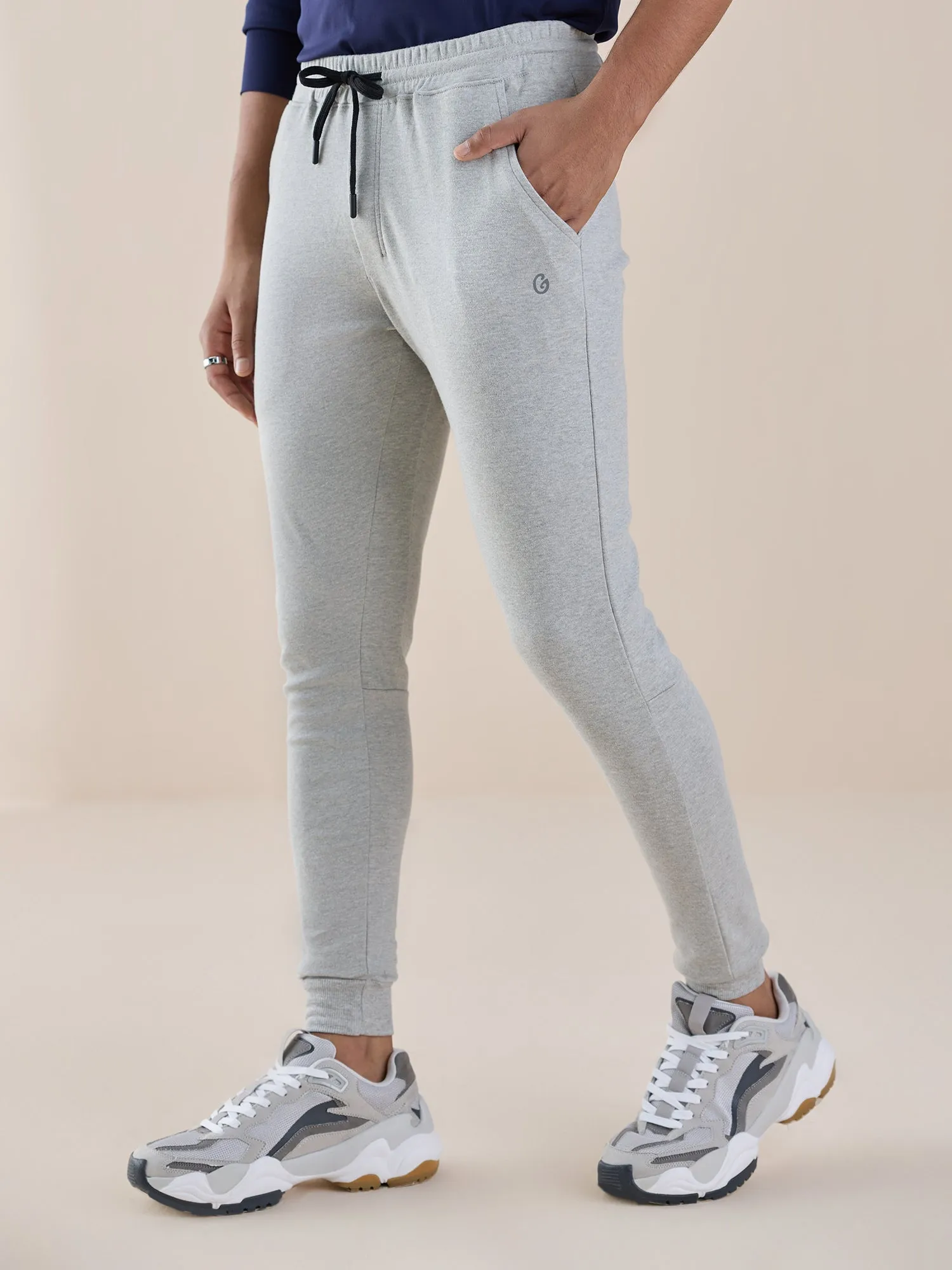 Anti Stain & Anti Odor Joggers with SAC Tech & Smart Pocket - Grey Melange