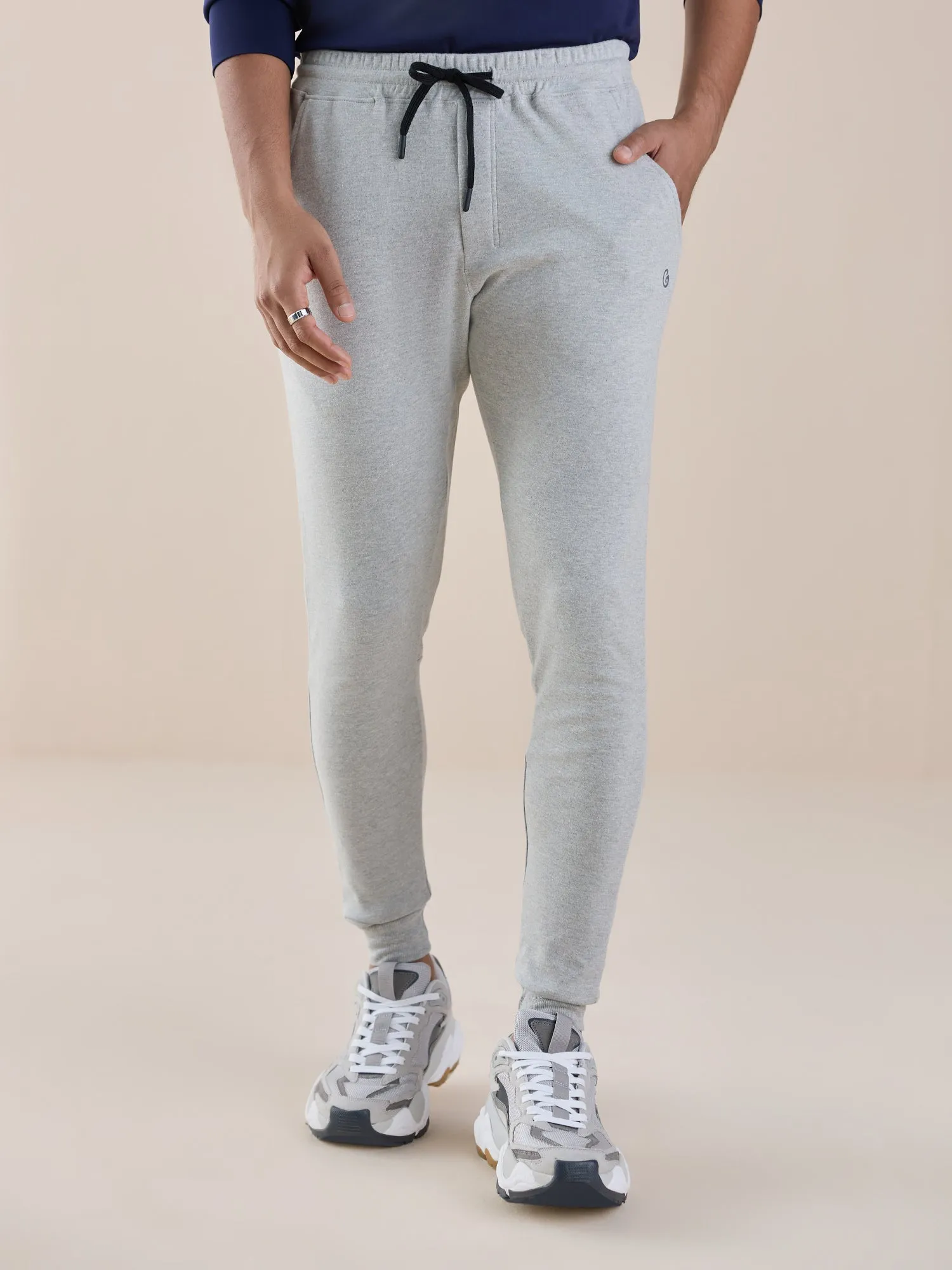 Anti Stain & Anti Odor Joggers with SAC Tech & Smart Pocket - Grey Melange