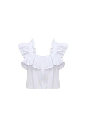 Anti UV A-line Ruffled Shirt