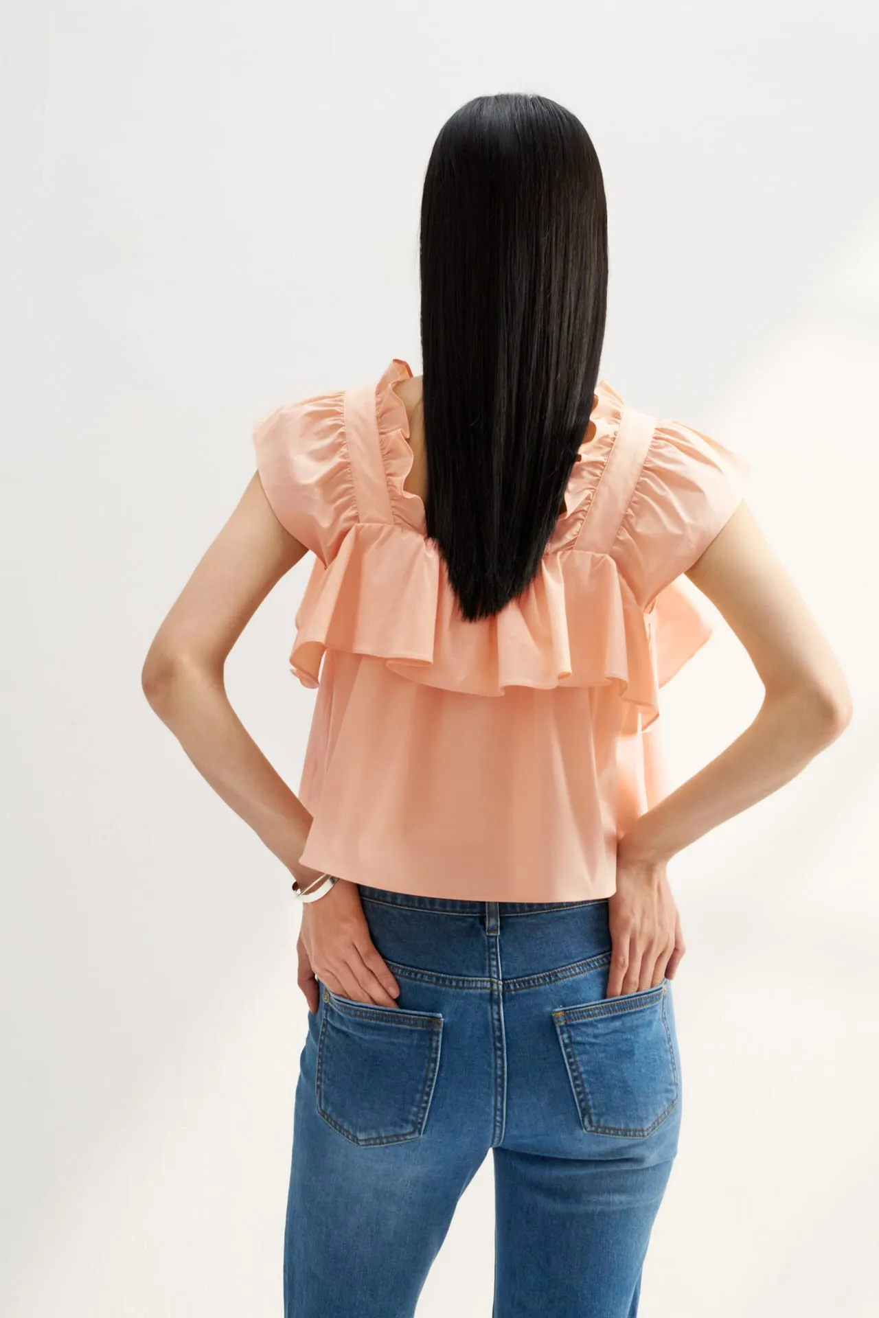 Anti UV A-line Ruffled Shirt