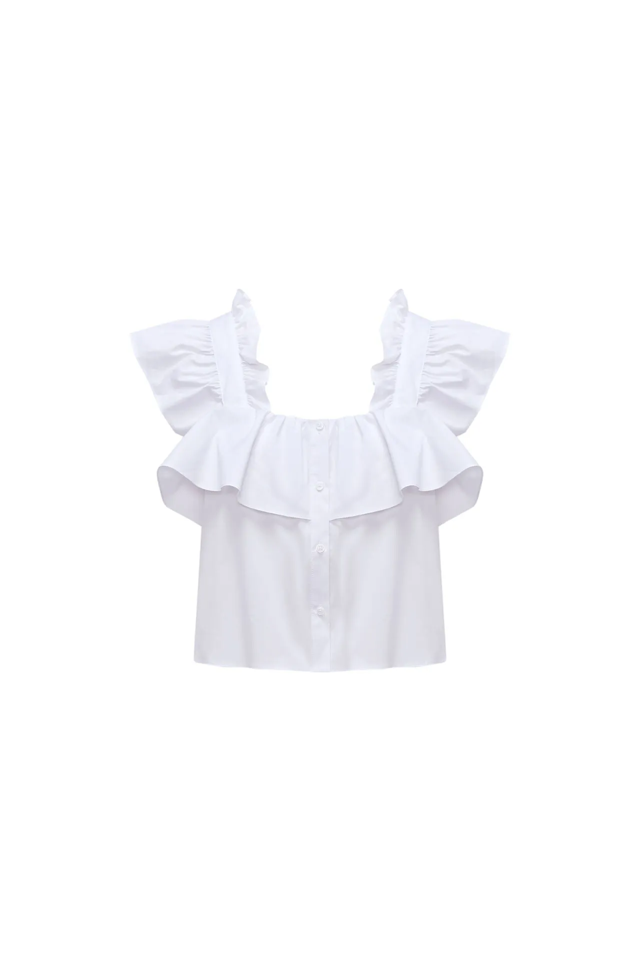 Anti UV A-line Ruffled Shirt