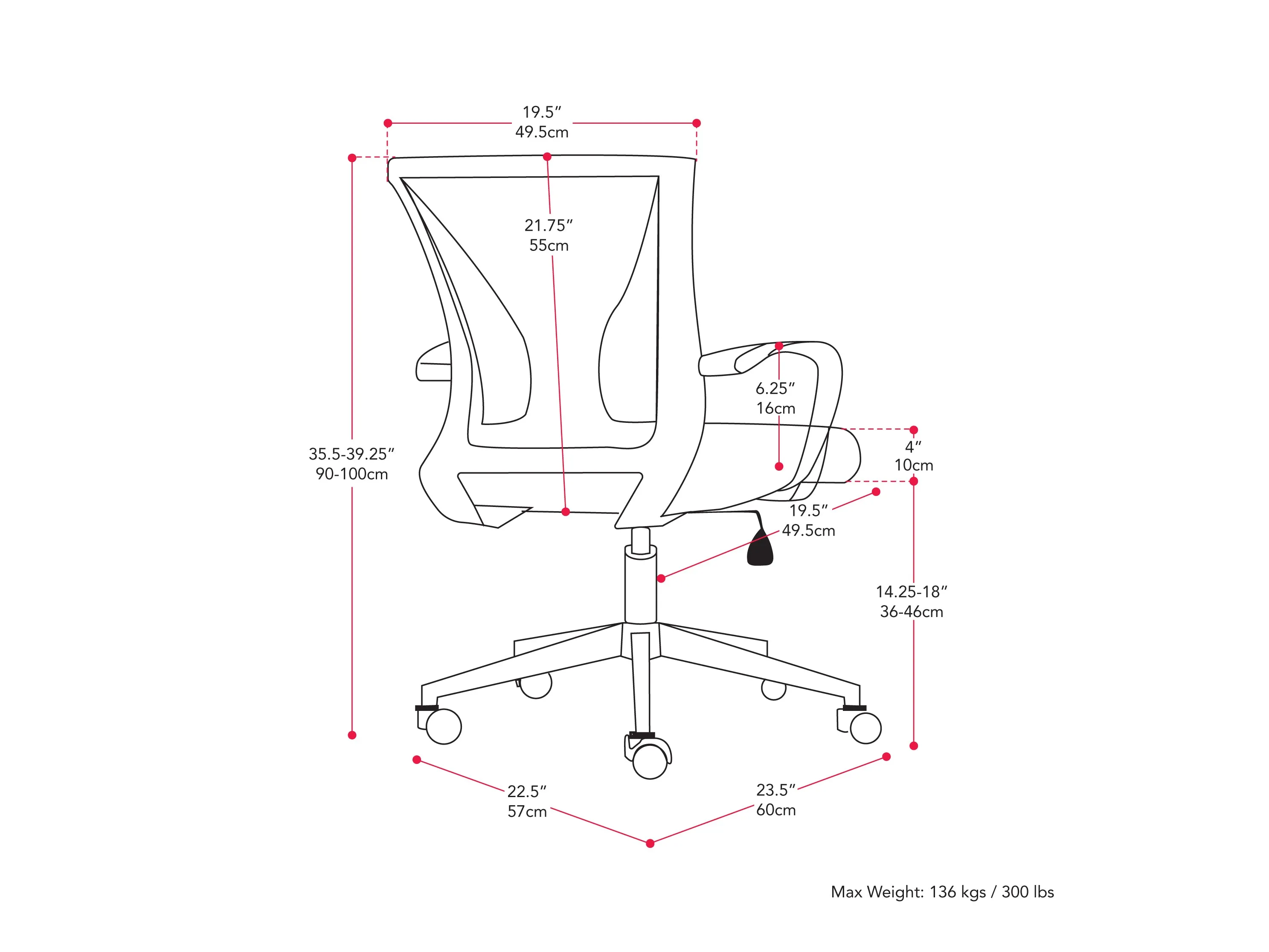 Black On White Mesh Office Chair