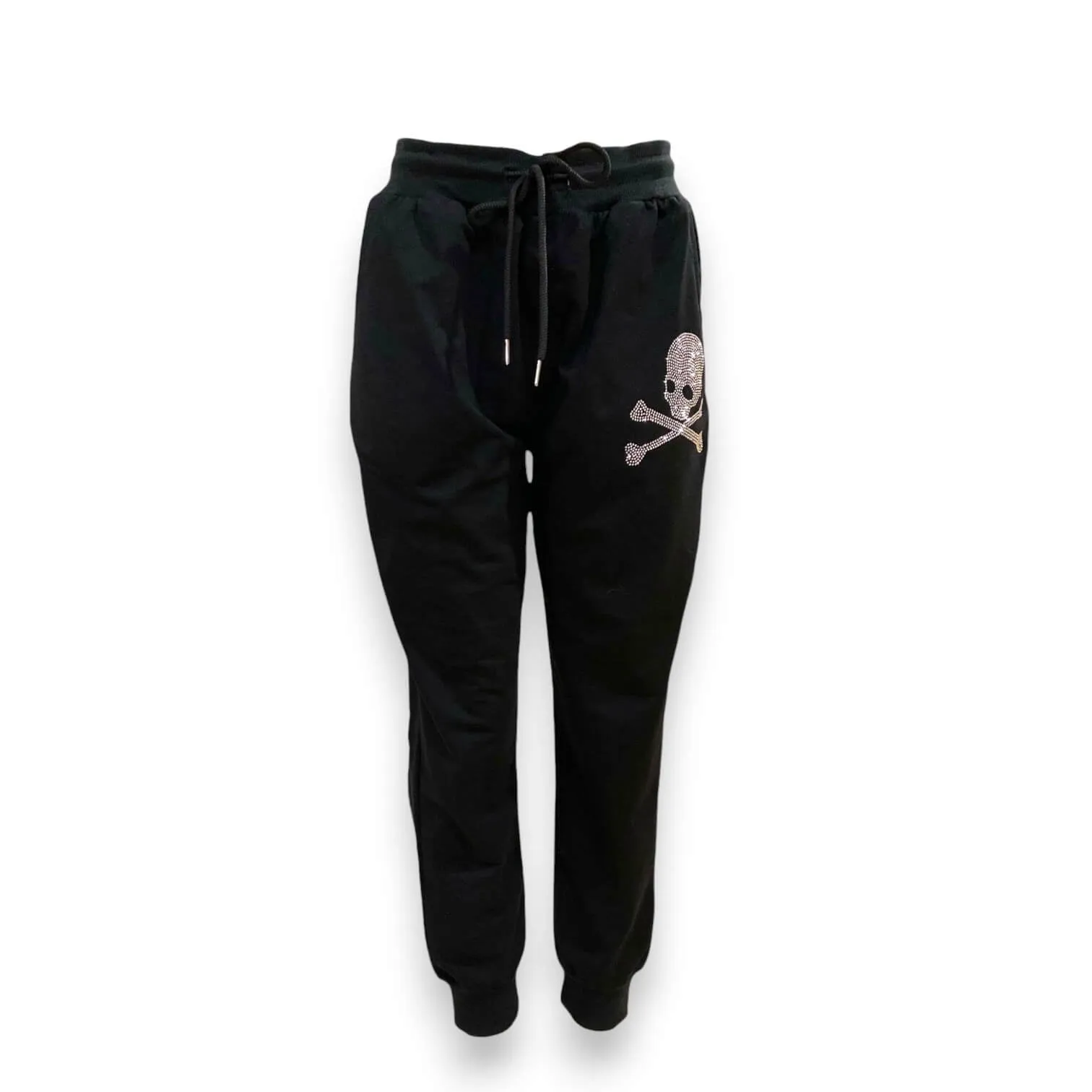 Black Silver Skull Joggers