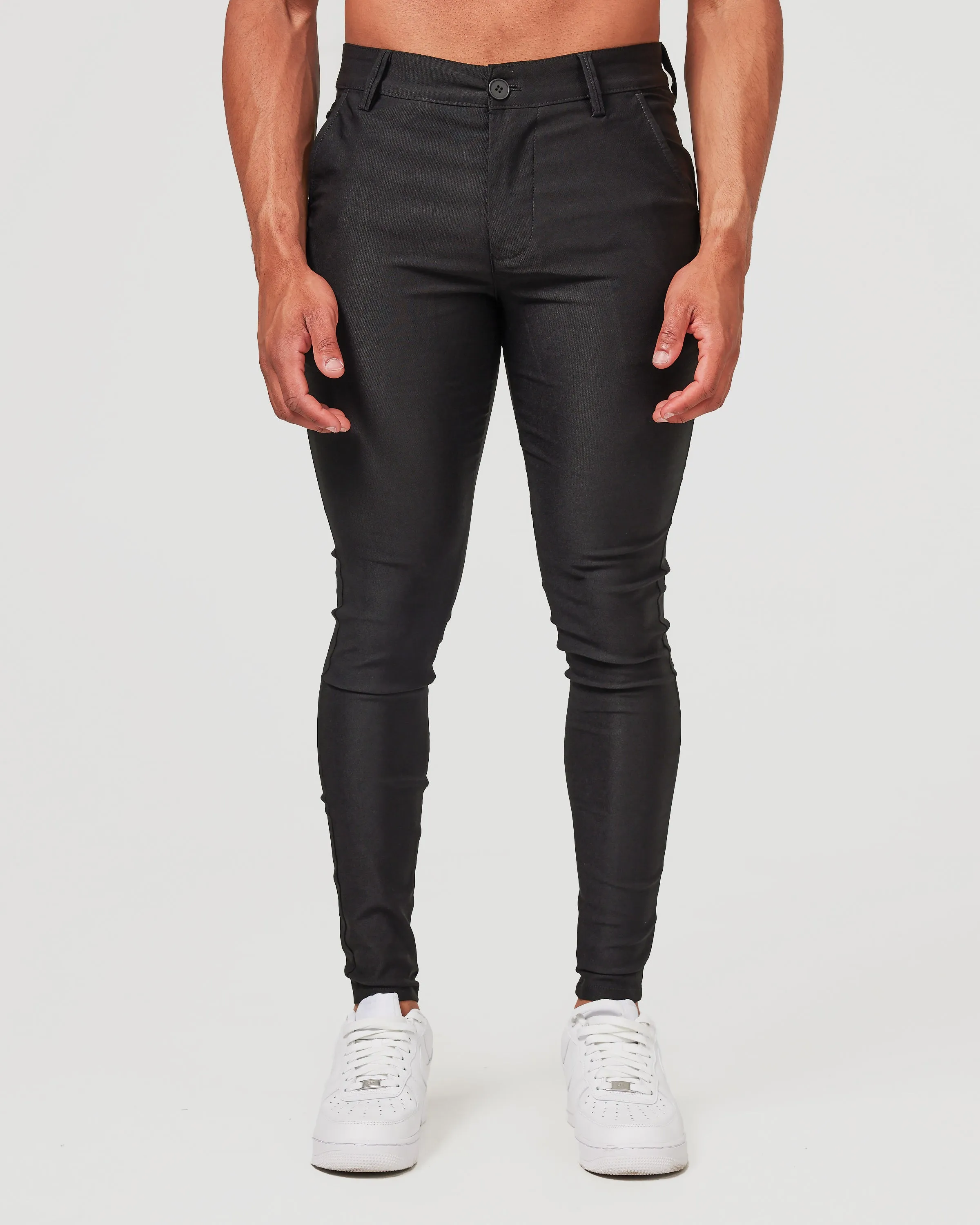 Black Stretch Chino Pants