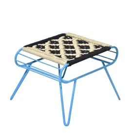 Black white Retro Style Woven Stool