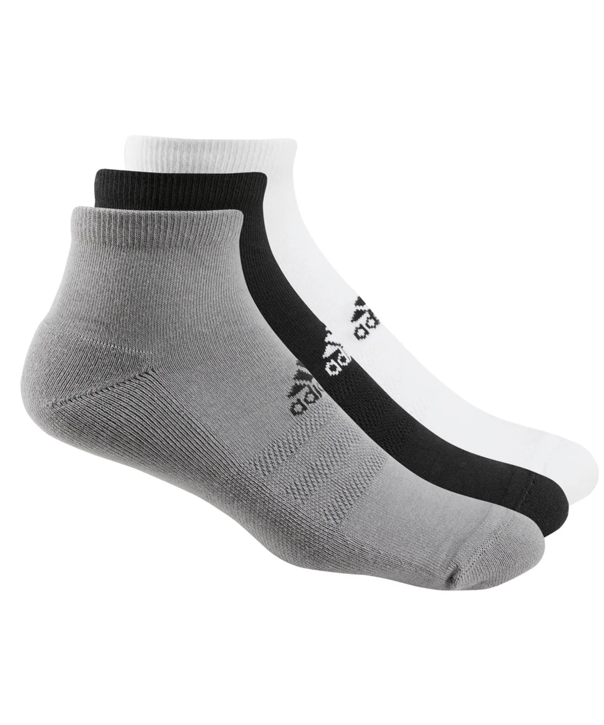 Black/White/Grey - adidas® 3-pack golf ankle socks