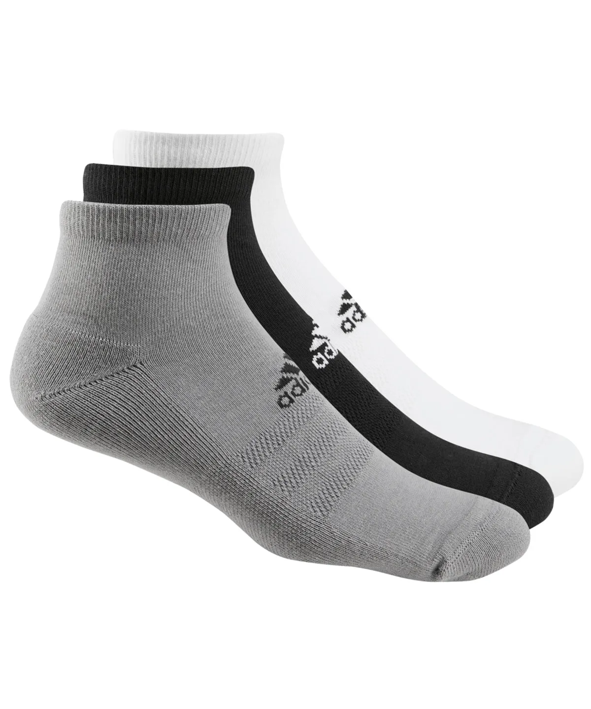 Black/White/Grey - adidas® 3-pack golf ankle socks