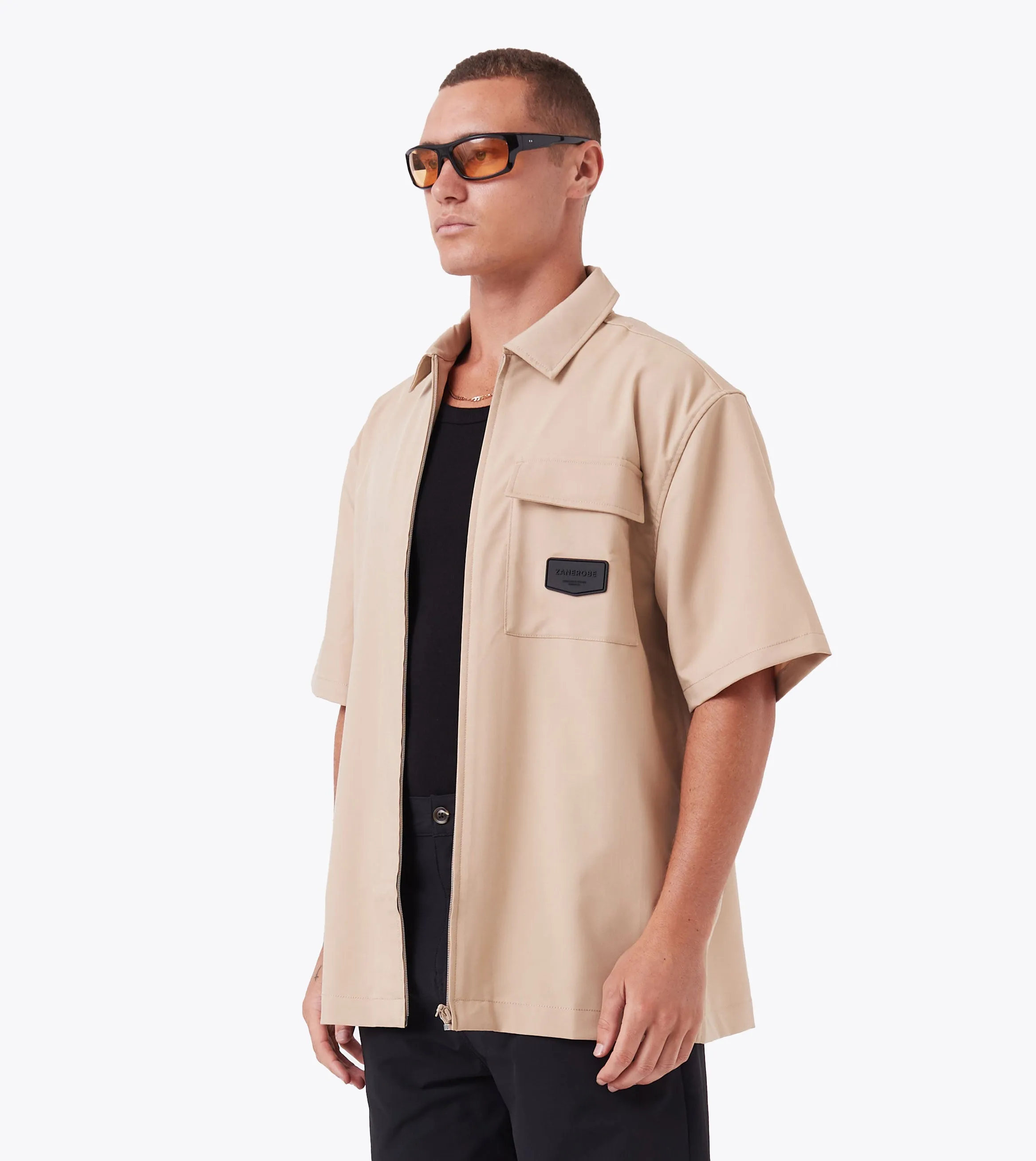 Boxy SS Overshirt Sandstone