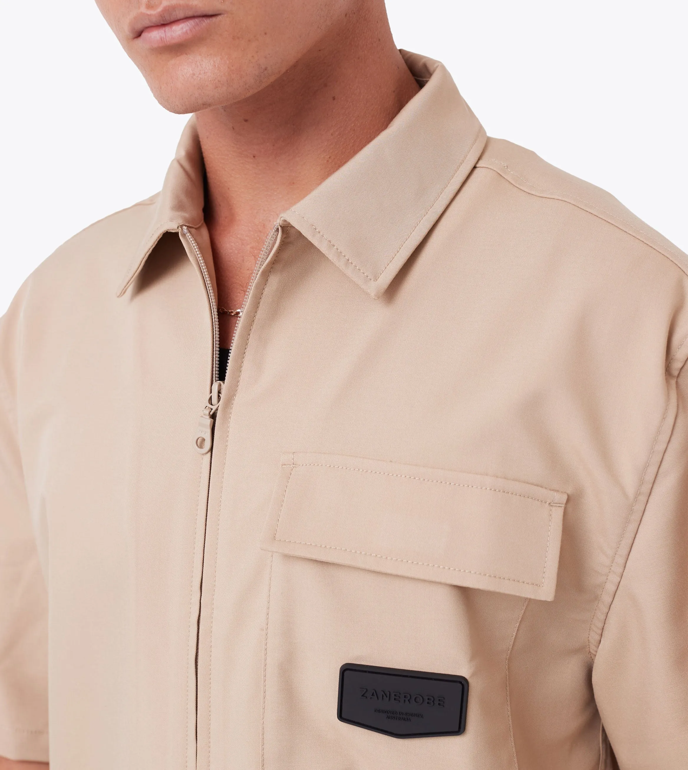 Boxy SS Overshirt Sandstone