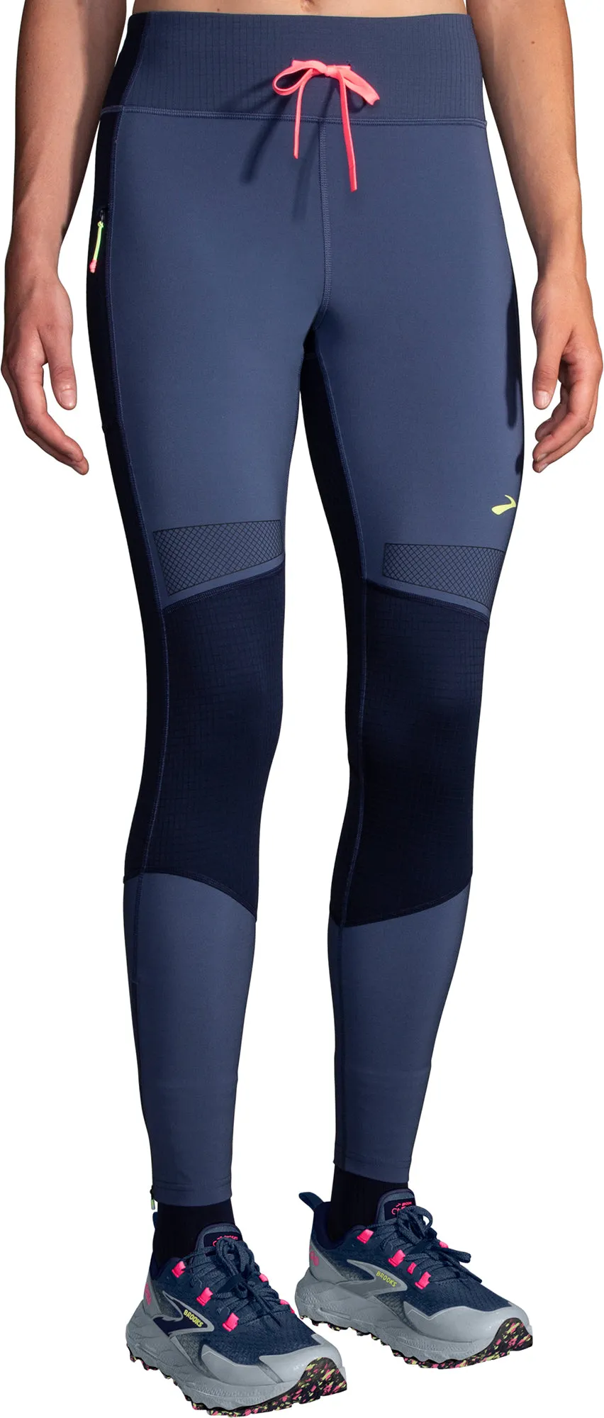 Brooks High Point Womens Long Running Tights - Blue