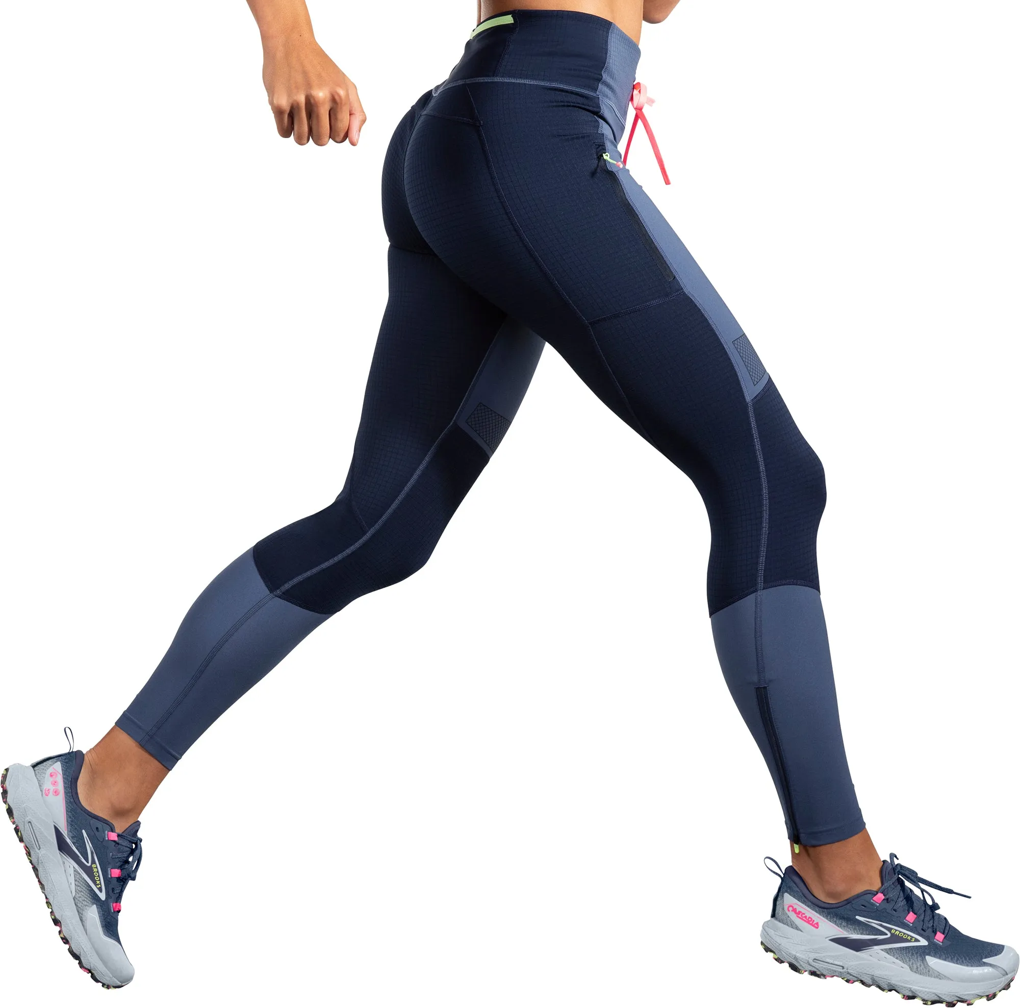 Brooks High Point Womens Long Running Tights - Blue