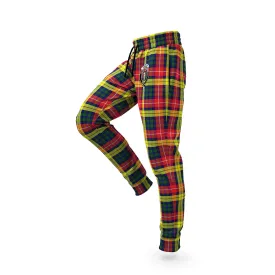 Buchanan Modern Tartan Joggers Pants with Family Crest