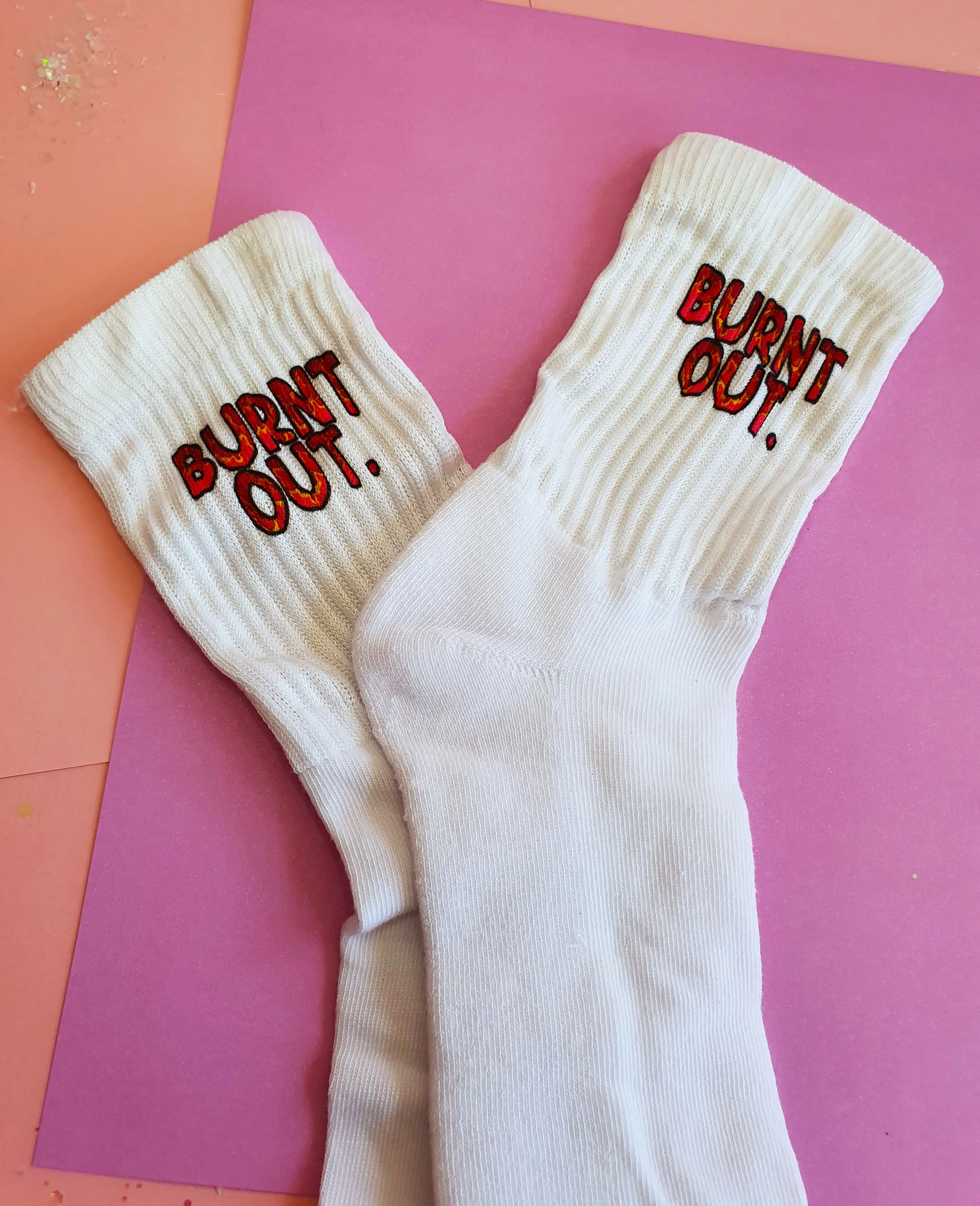 Burnt Out Socks- With Flames!