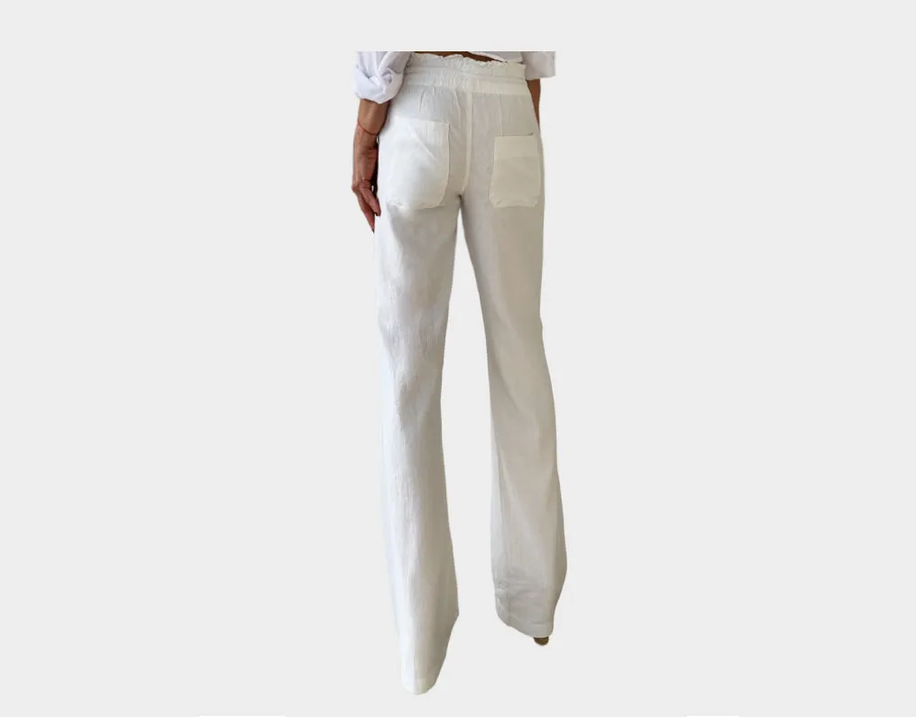 C.1P White Linen Pants - The Positano