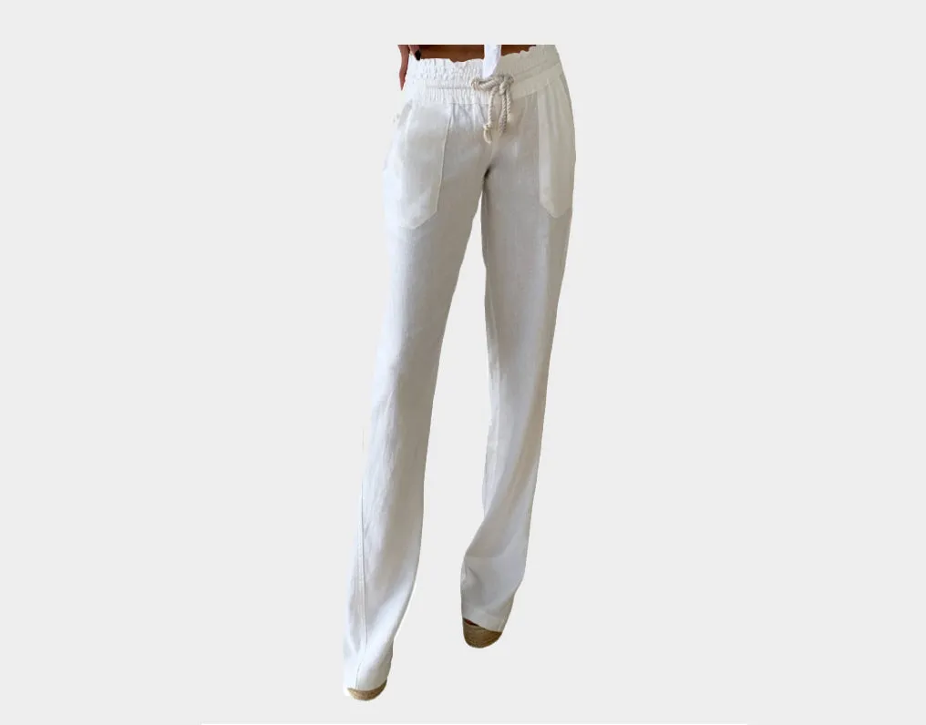 C.1P White Linen Pants - The Positano