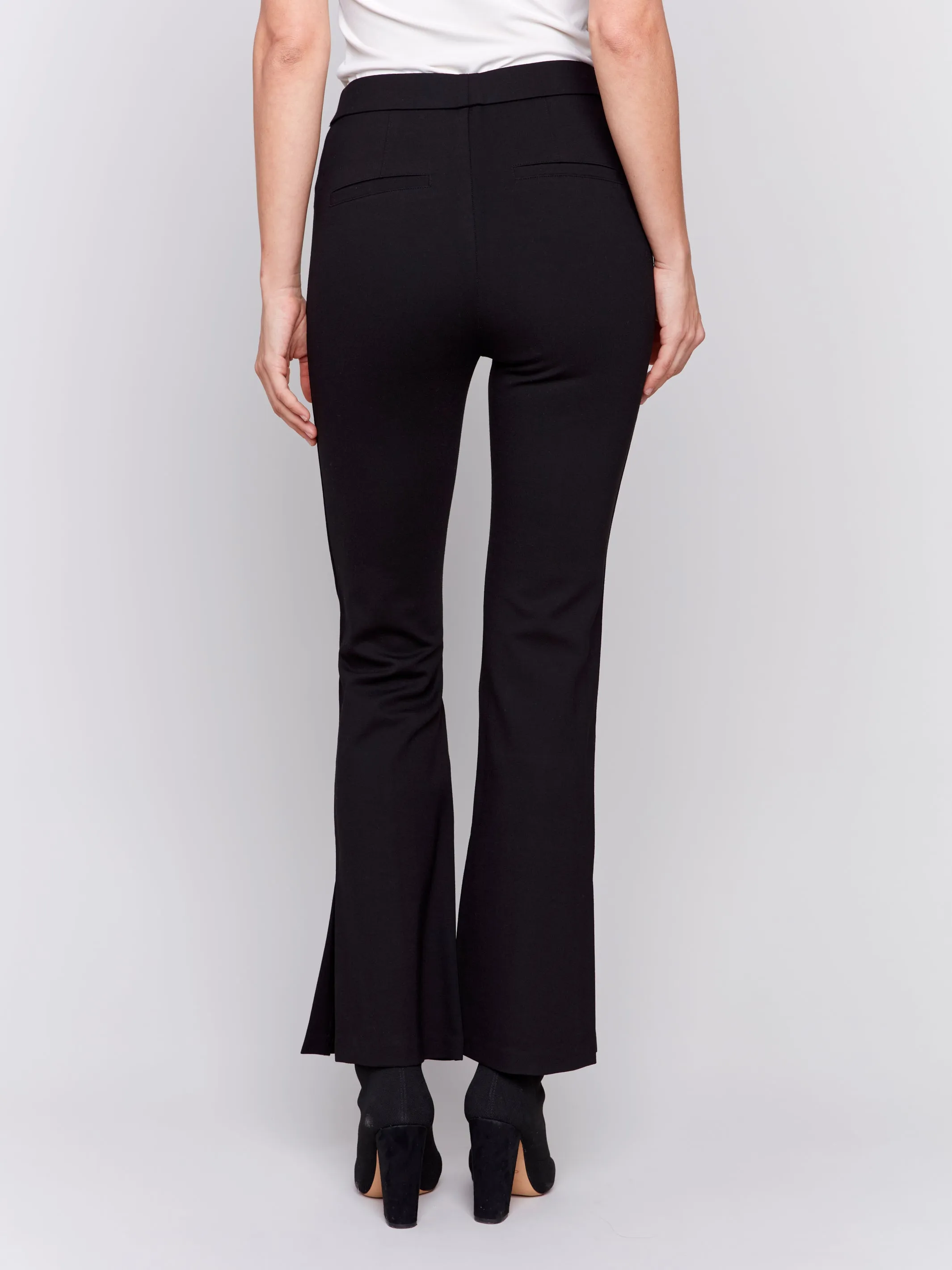 Charlie B Flare Ponte Pants with Side Slits