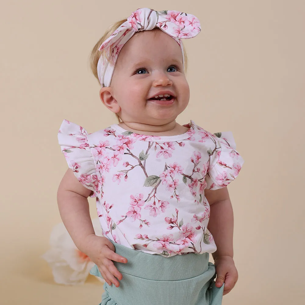 Cherry Blossom Organic T-Shirt with Frill