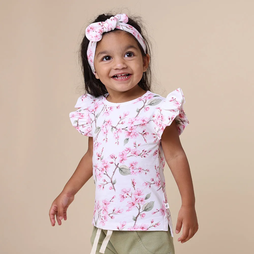 Cherry Blossom Organic T-Shirt with Frill