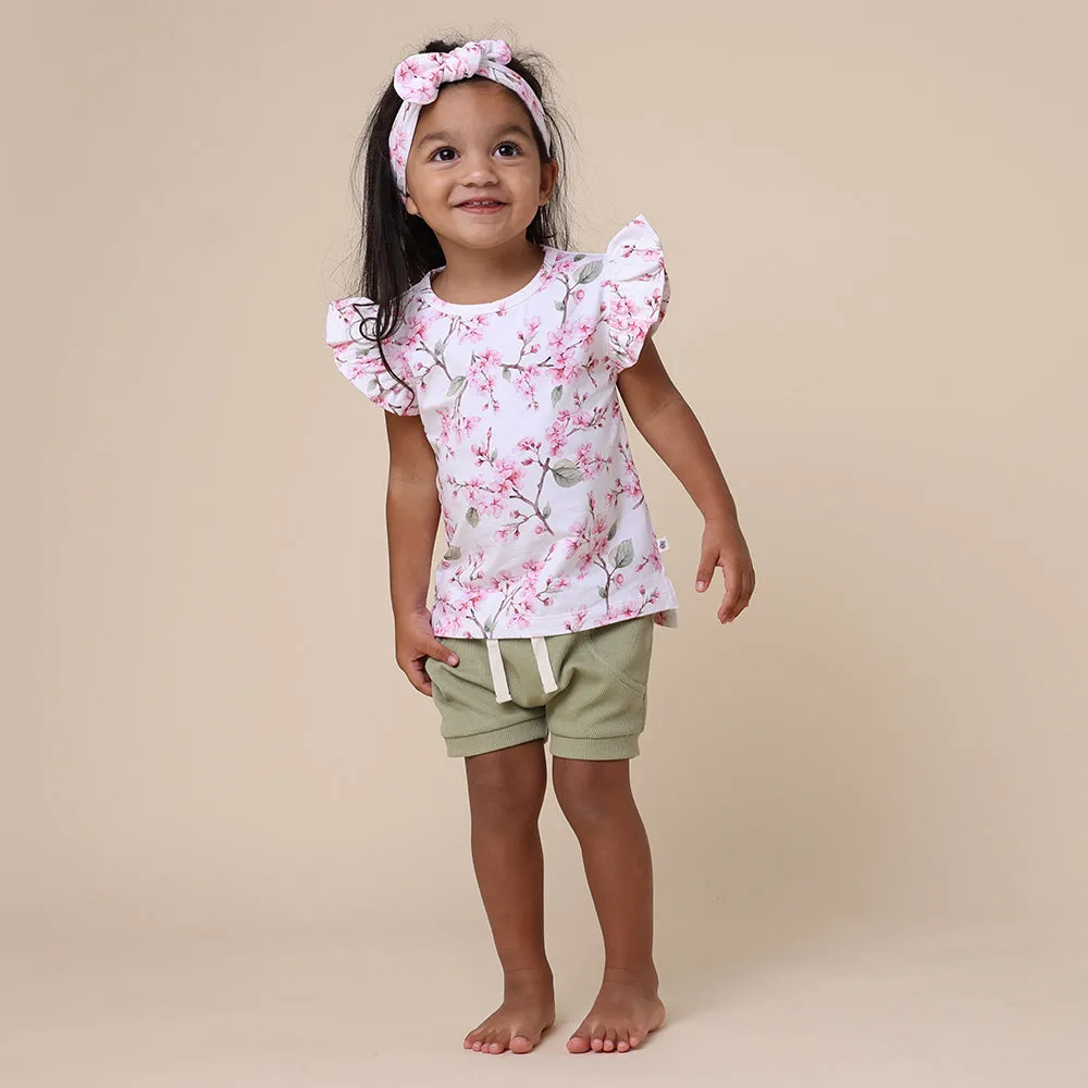 Cherry Blossom Organic T-Shirt with Frill