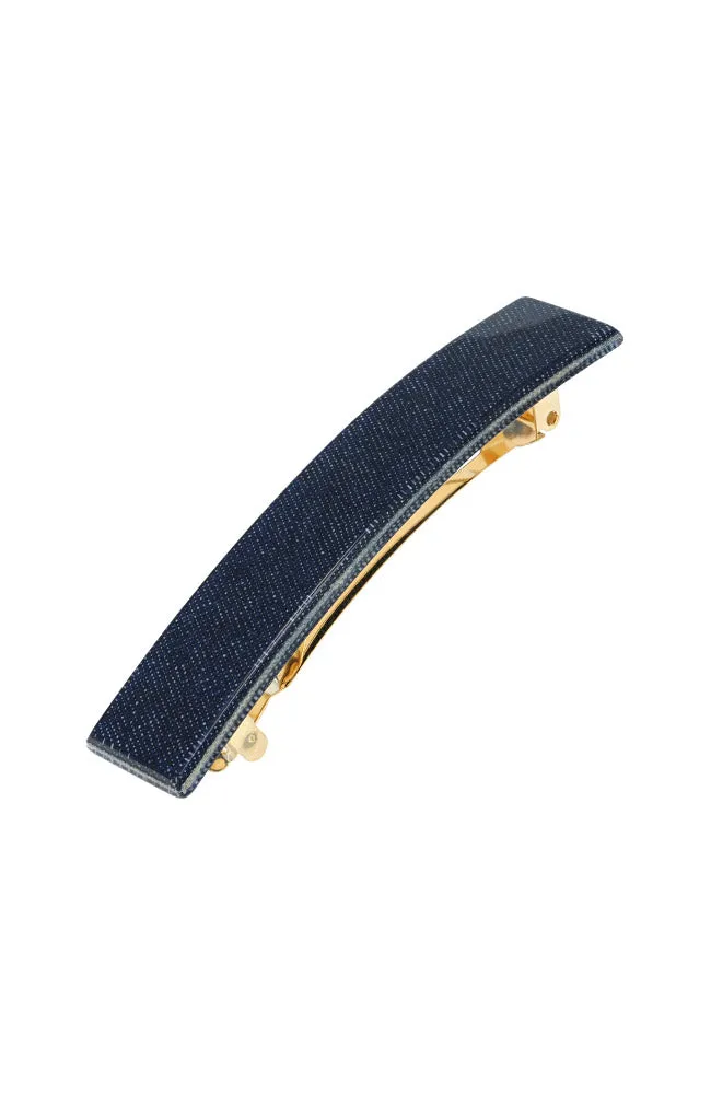 Classic Rectangle Barrette - Denim