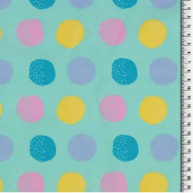 Cotton Jersey - Speckled Spots - Aqua - £8.50 Per Metre - Sold By Half Metre