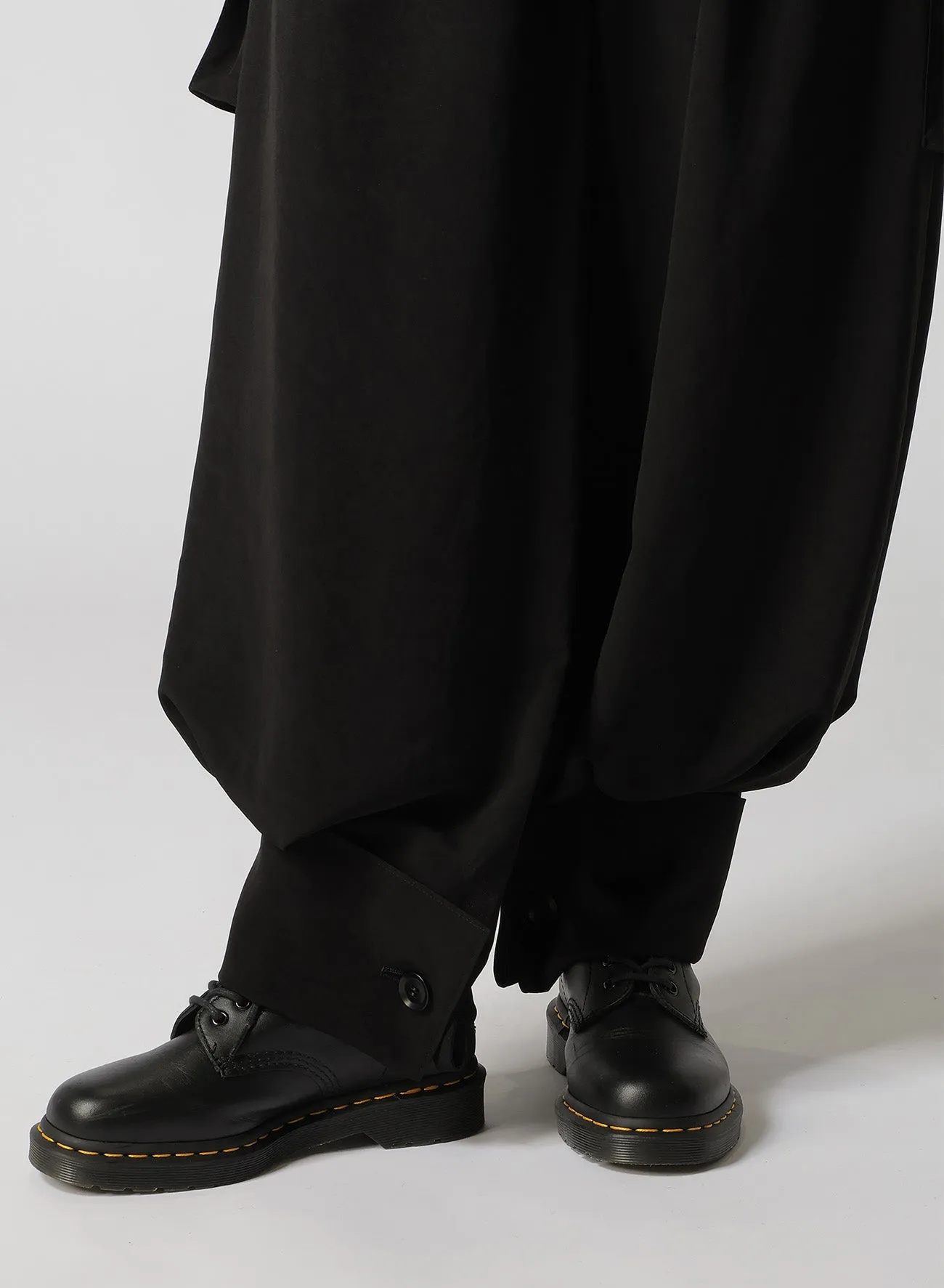 CREPE de CHINE CUFFED HEM CARGO PANTS