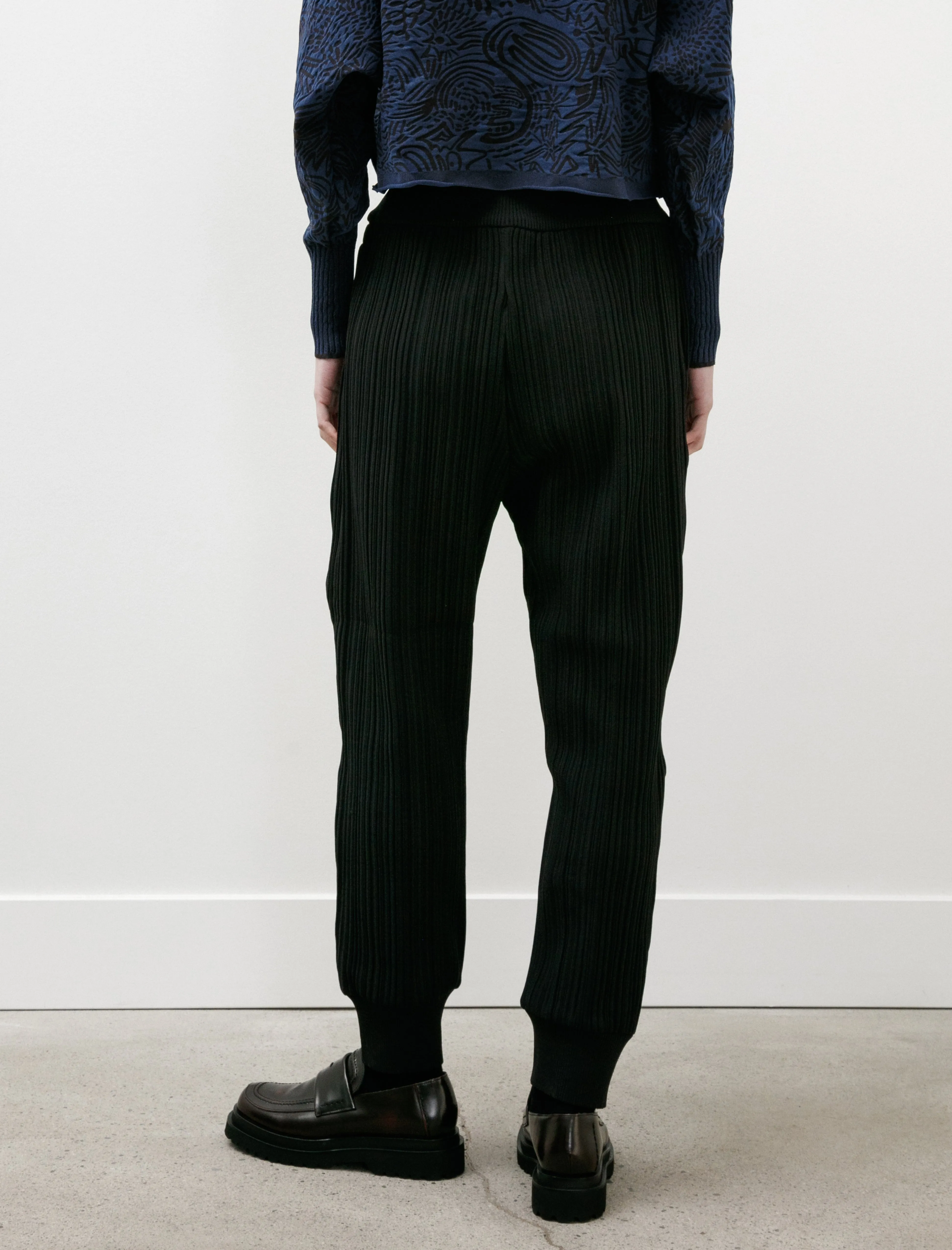 Crepe Knit Pants Black