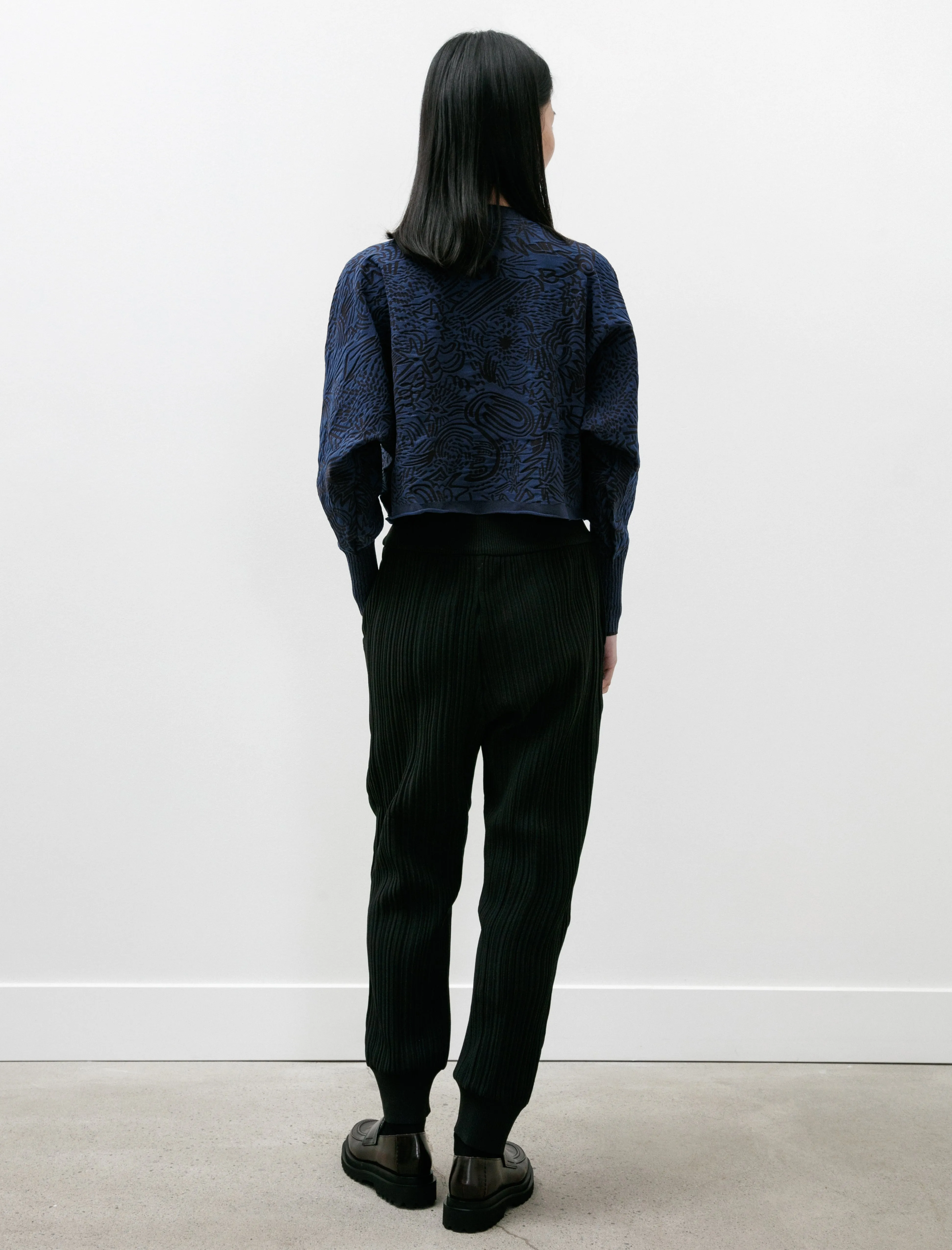 Crepe Knit Pants Black