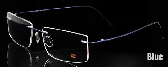 Esnbie Computer Rimless Titanium Glasses Frame Men Memory Eyeglass Frames 7 Colors Square Shape