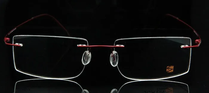 Esnbie Computer Rimless Titanium Glasses Frame Men Memory Eyeglass Frames 7 Colors Square Shape