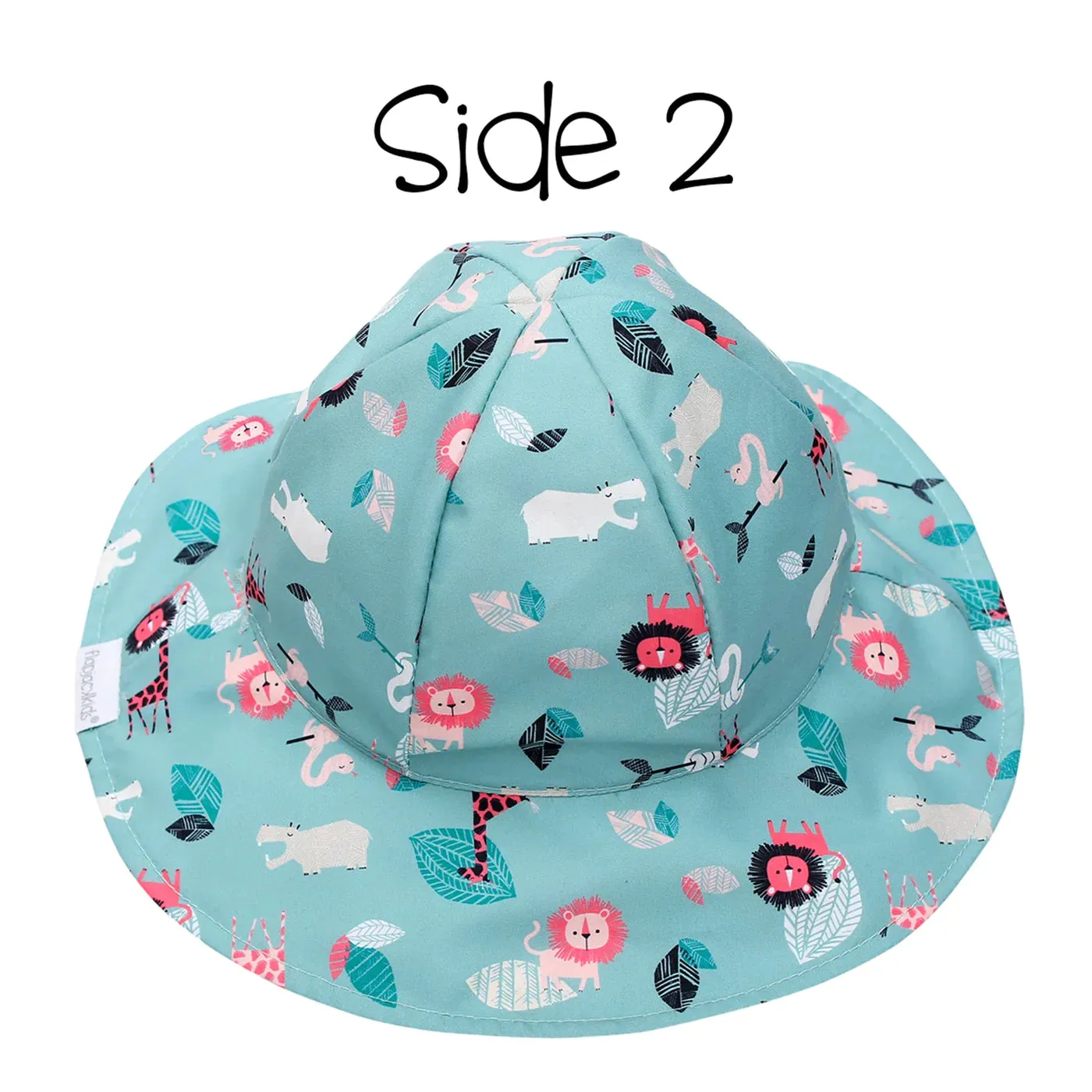 Flapjackkids UPF50 Baby/Toddler Reversible Sun Hat- Pink Zoo