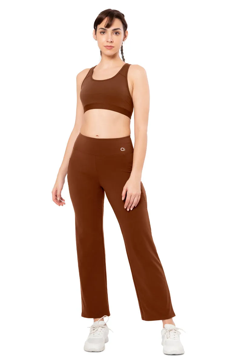 Flaunt Flared High Rise Travel Pants - Potting Soil