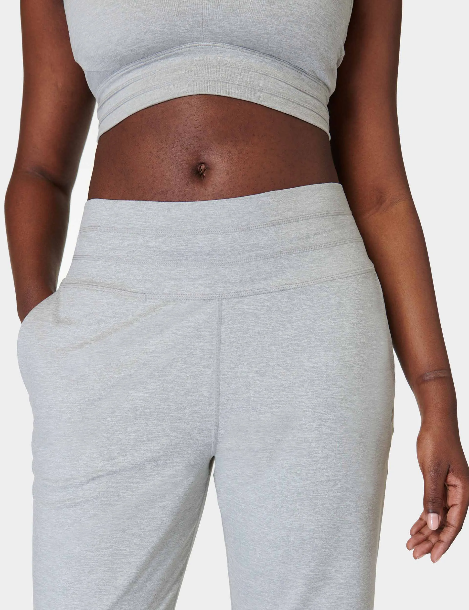 Gaia Yoga Pants - Light Grey Marl