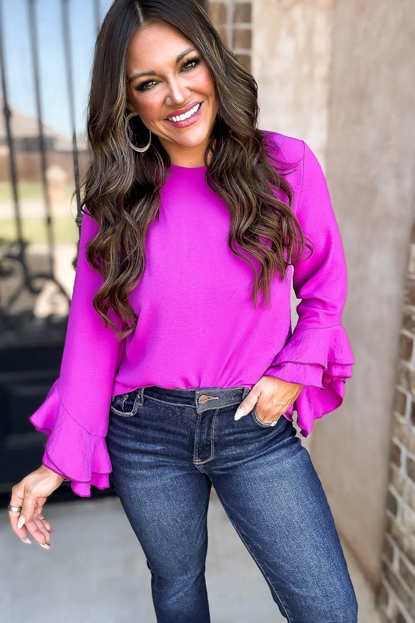 Go With The Flow Magenta Top