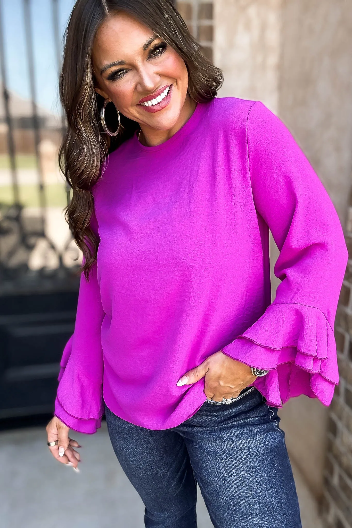 Go With The Flow Magenta Top