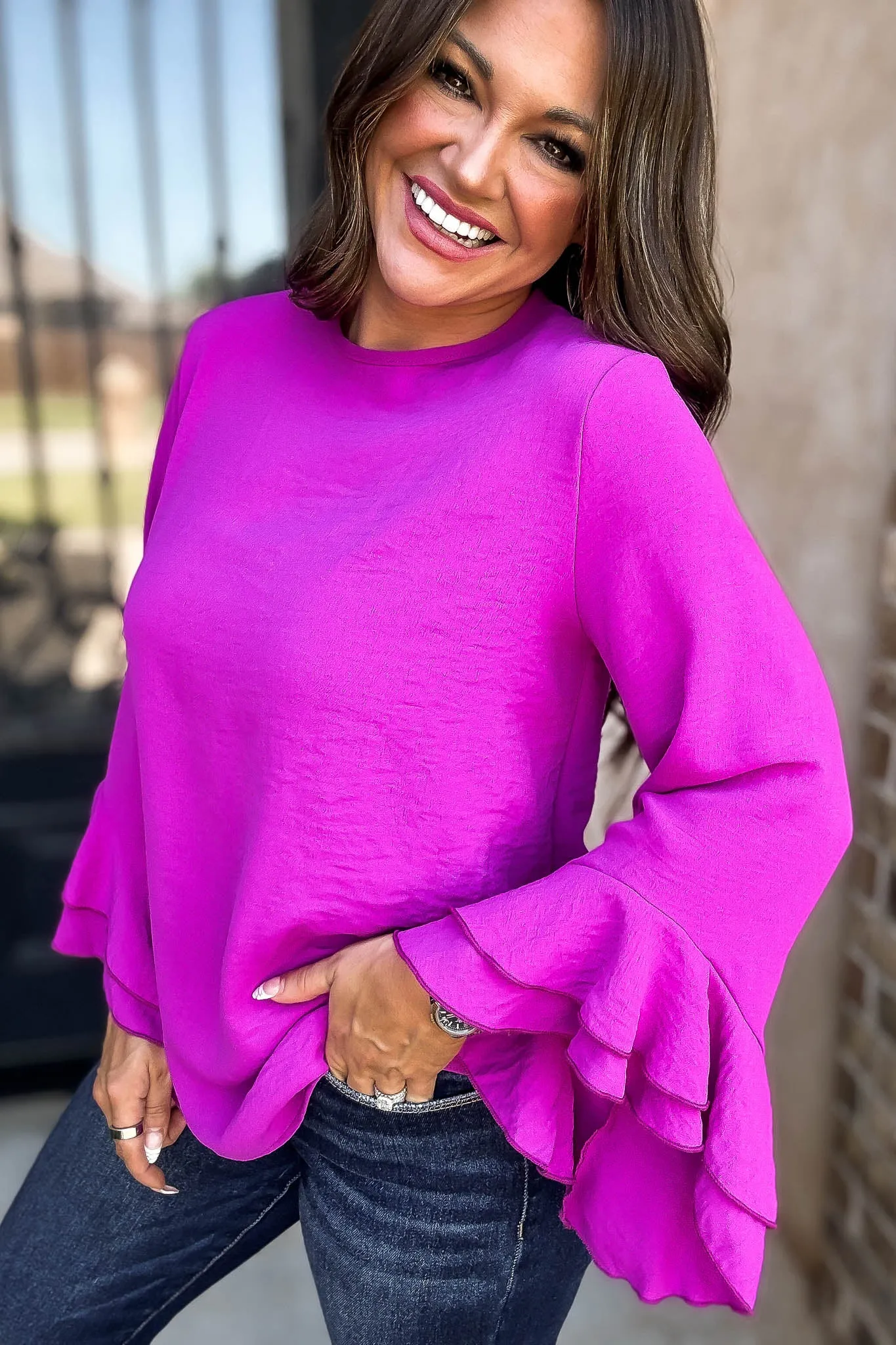 Go With The Flow Magenta Top