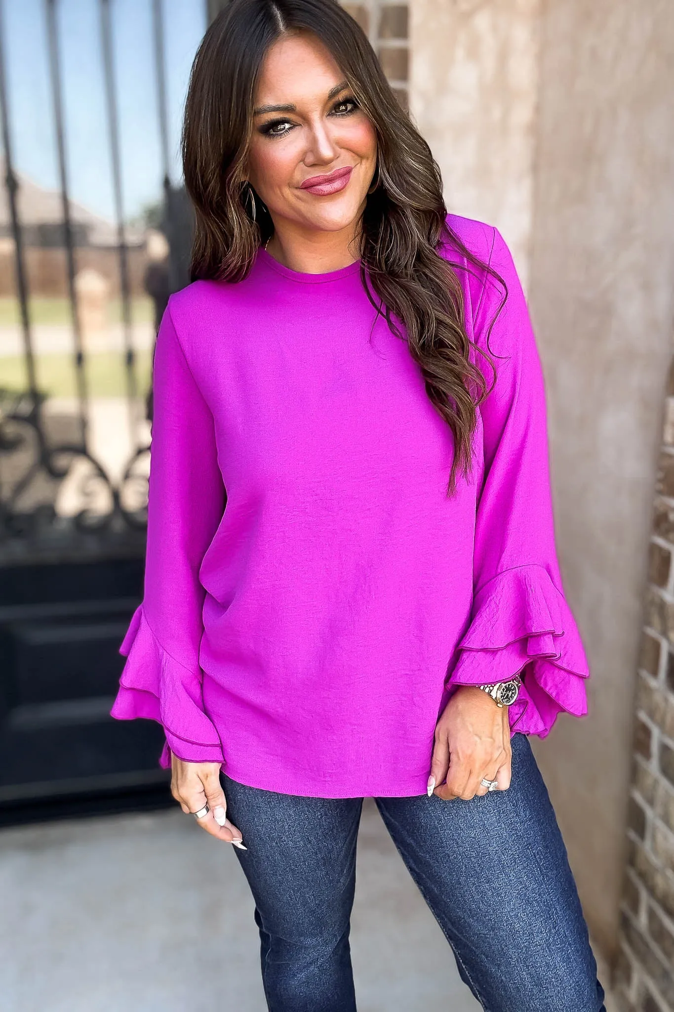 Go With The Flow Magenta Top