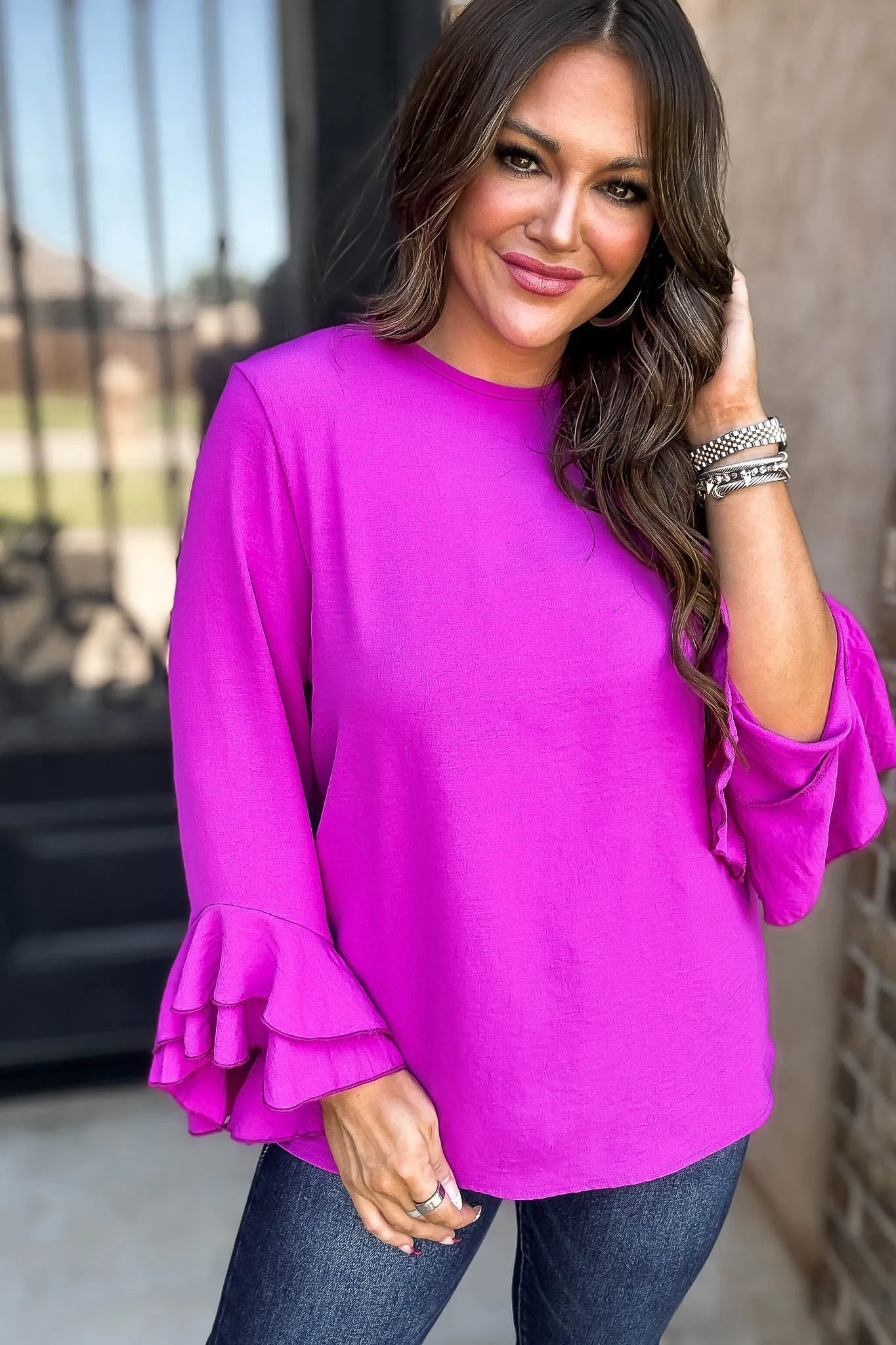 Go With The Flow Magenta Top