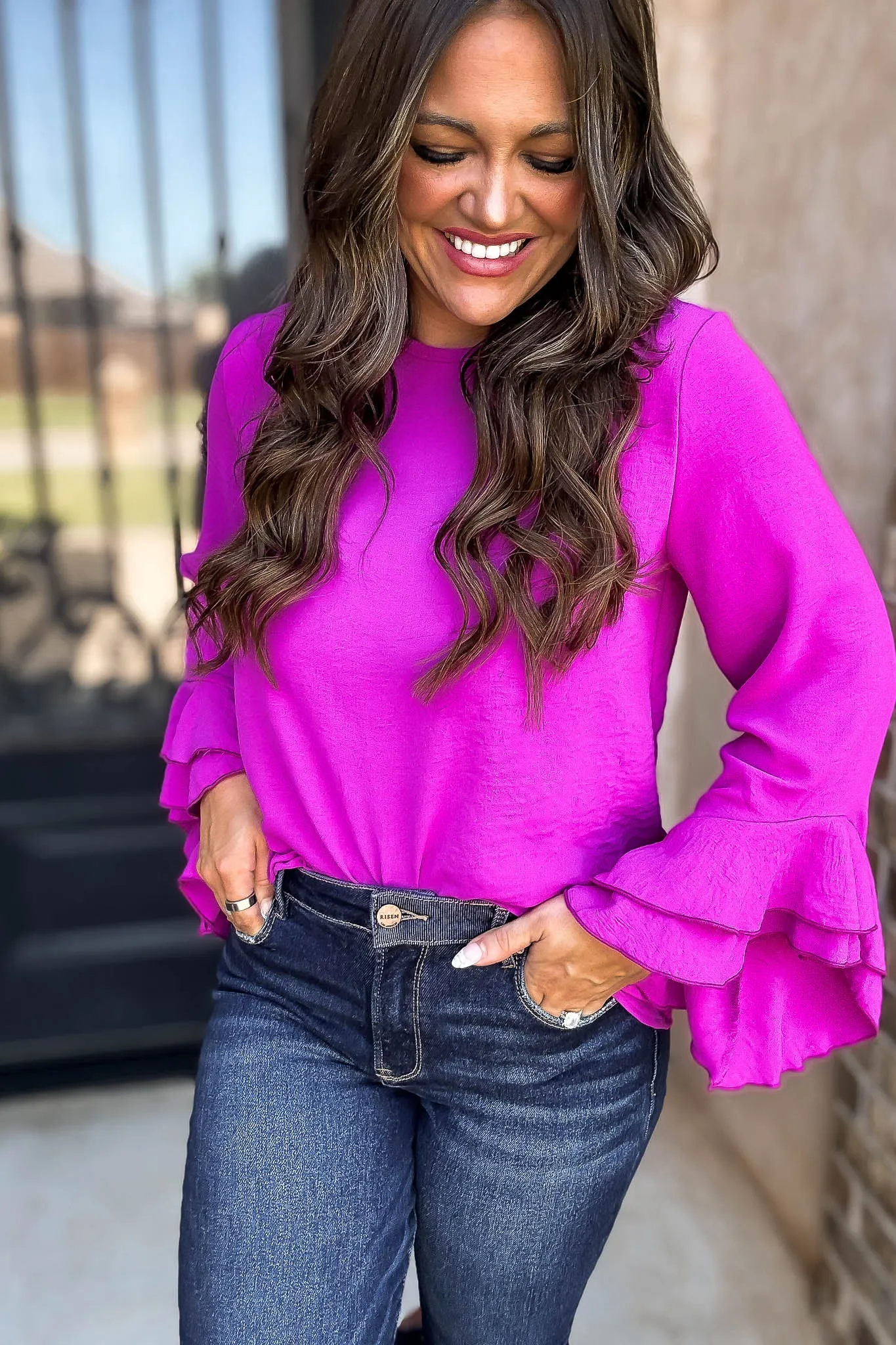 Go With The Flow Magenta Top