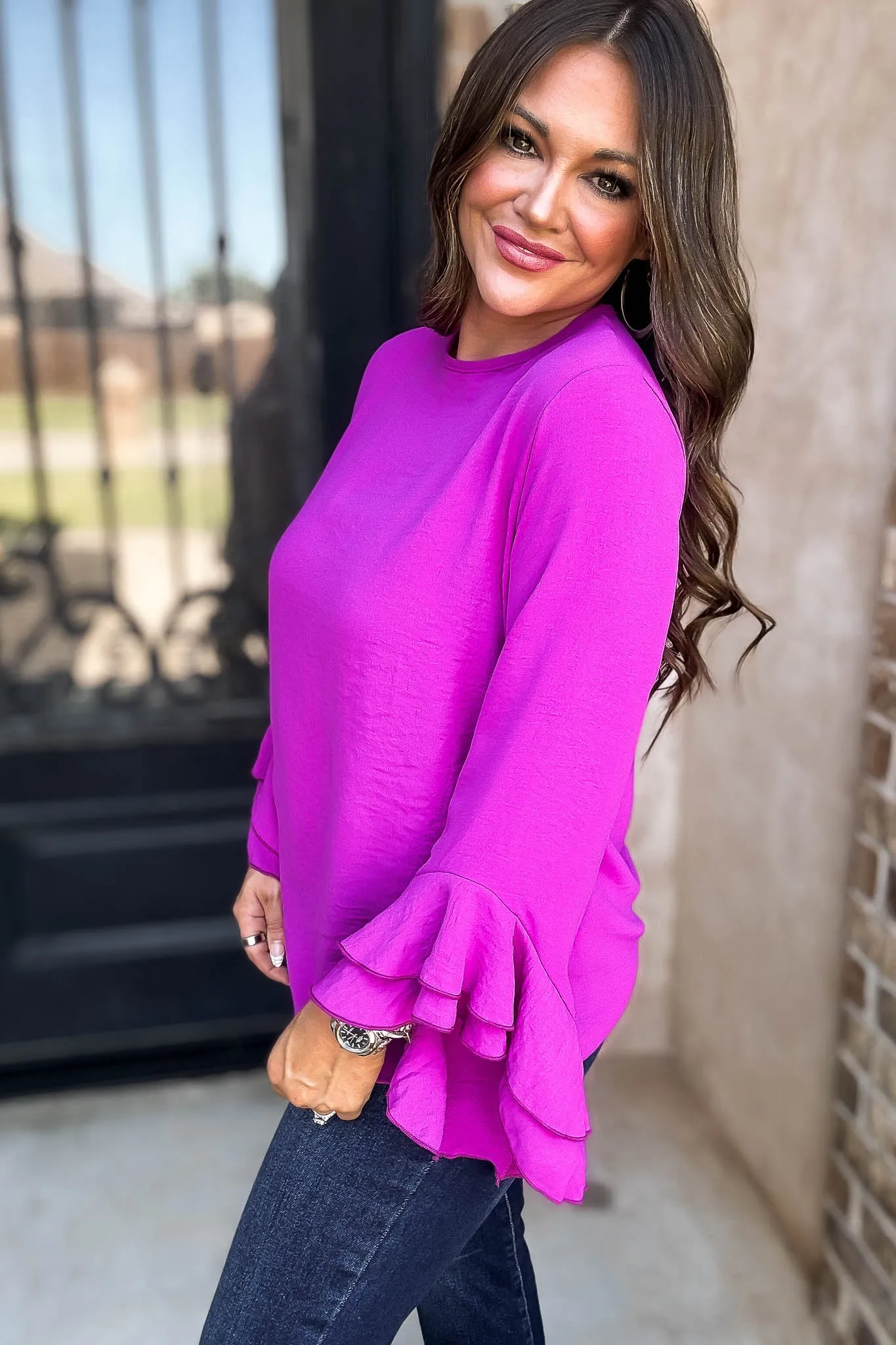 Go With The Flow Magenta Top