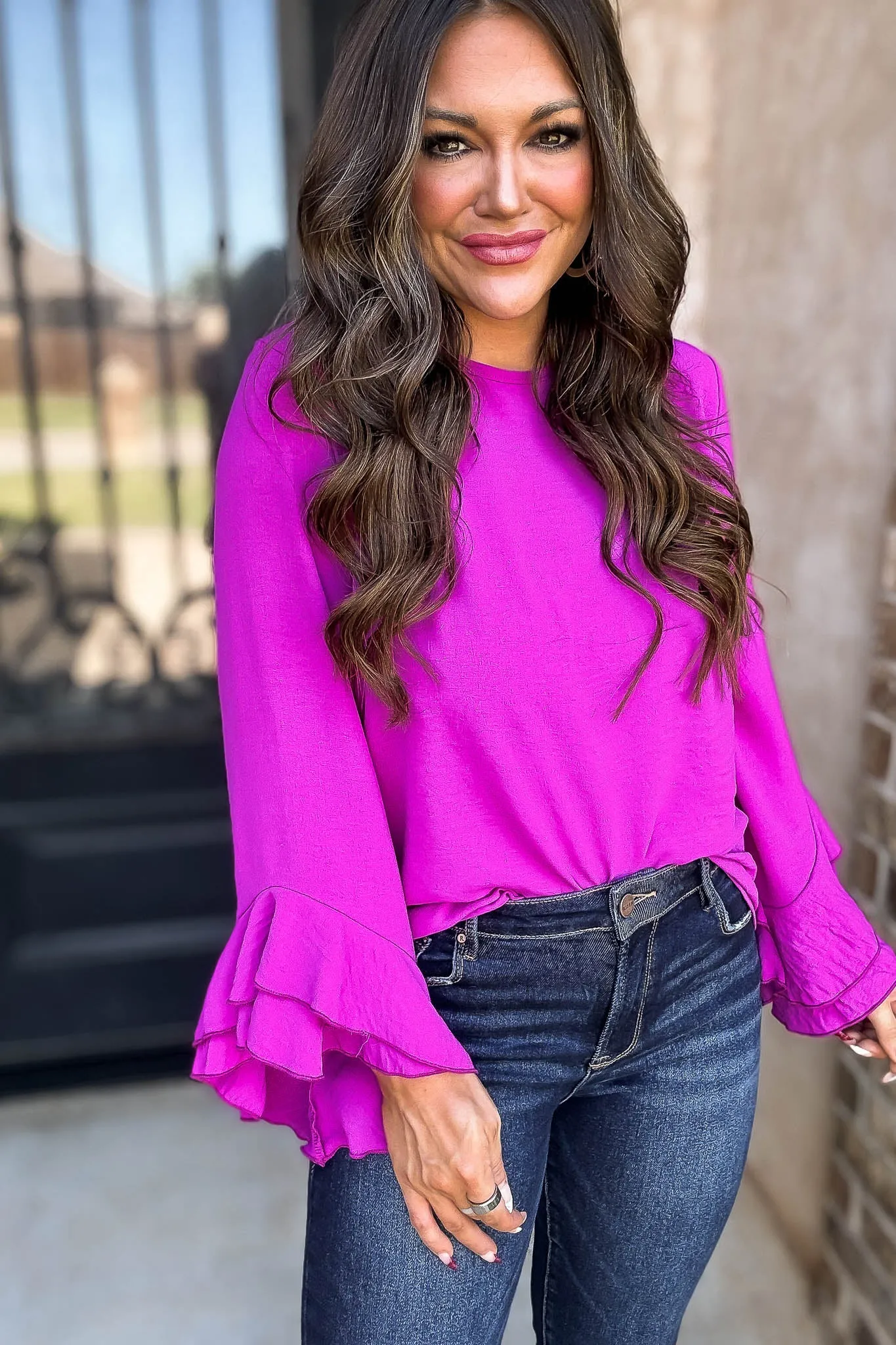 Go With The Flow Magenta Top