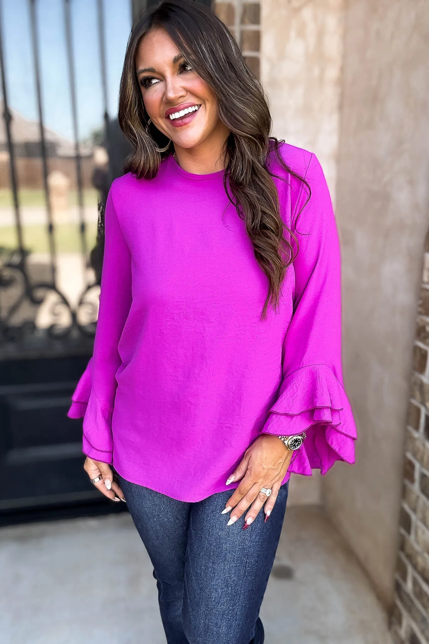 Go With The Flow Magenta Top