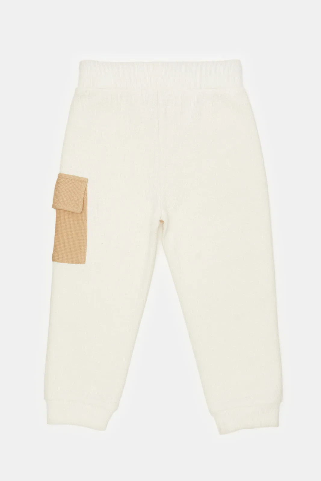 Infant Boys Cream Jacquard Joggers