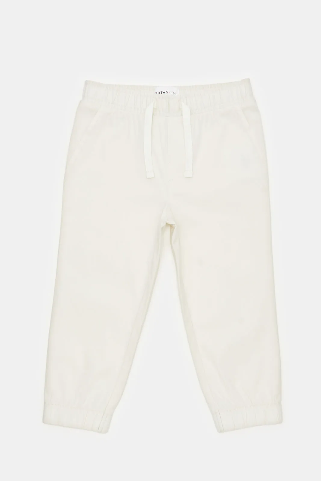 Infant Boys Cream Twill Chino Joggers