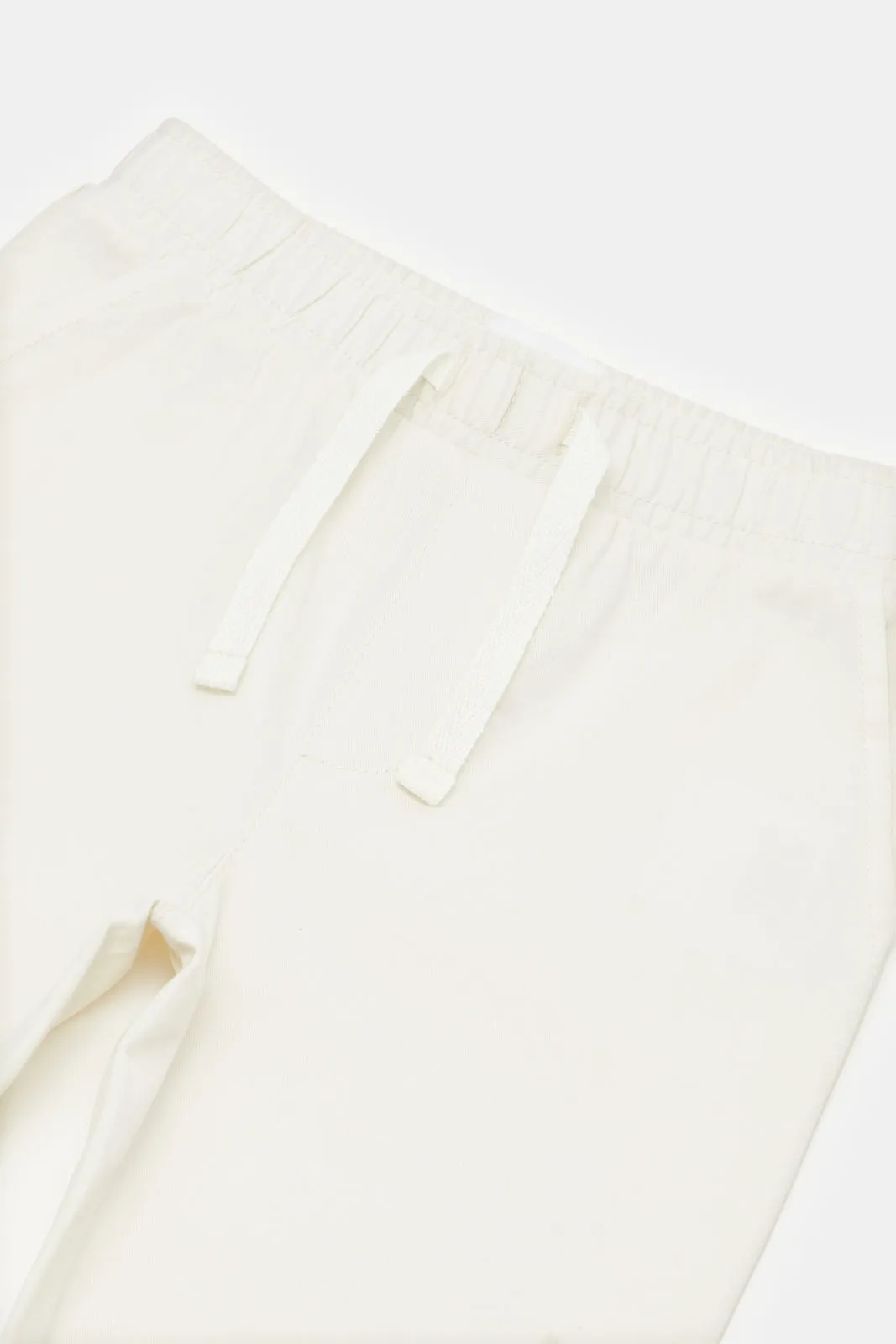 Infant Boys Cream Twill Chino Joggers