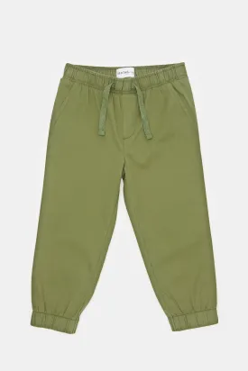 Infant Boys Olive Twill Chino Joggers