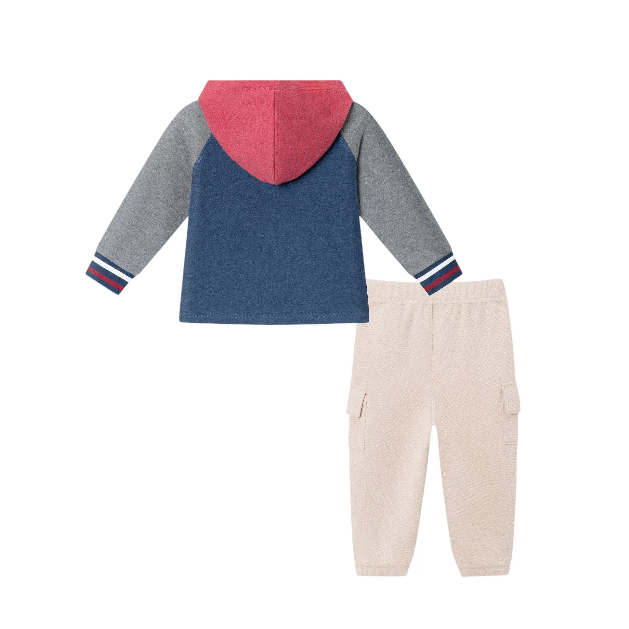 Infant Hooded Jersey Tee & Jogger Set | Red, Navy, Heather Grey