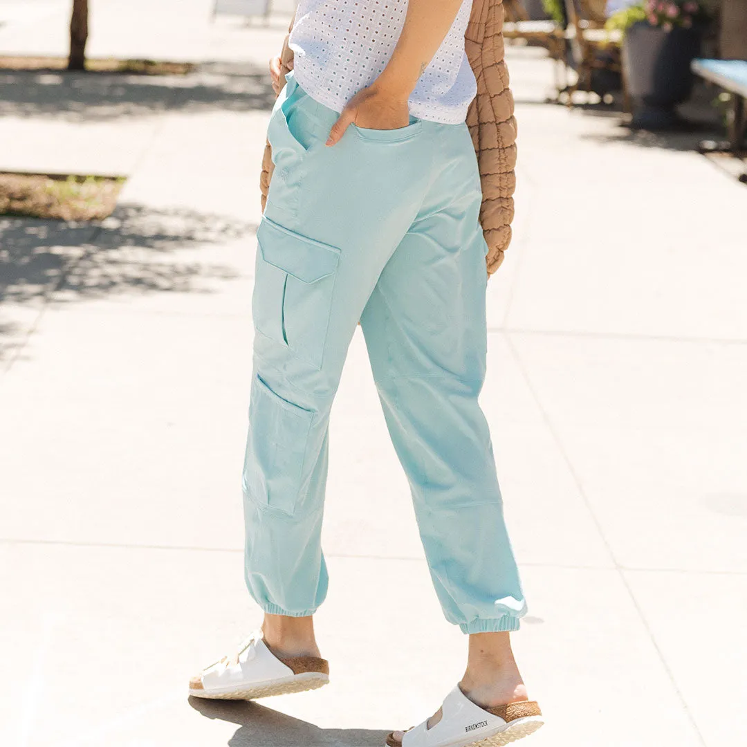 Jetsetter Cargo Joggers, Aqua Blue