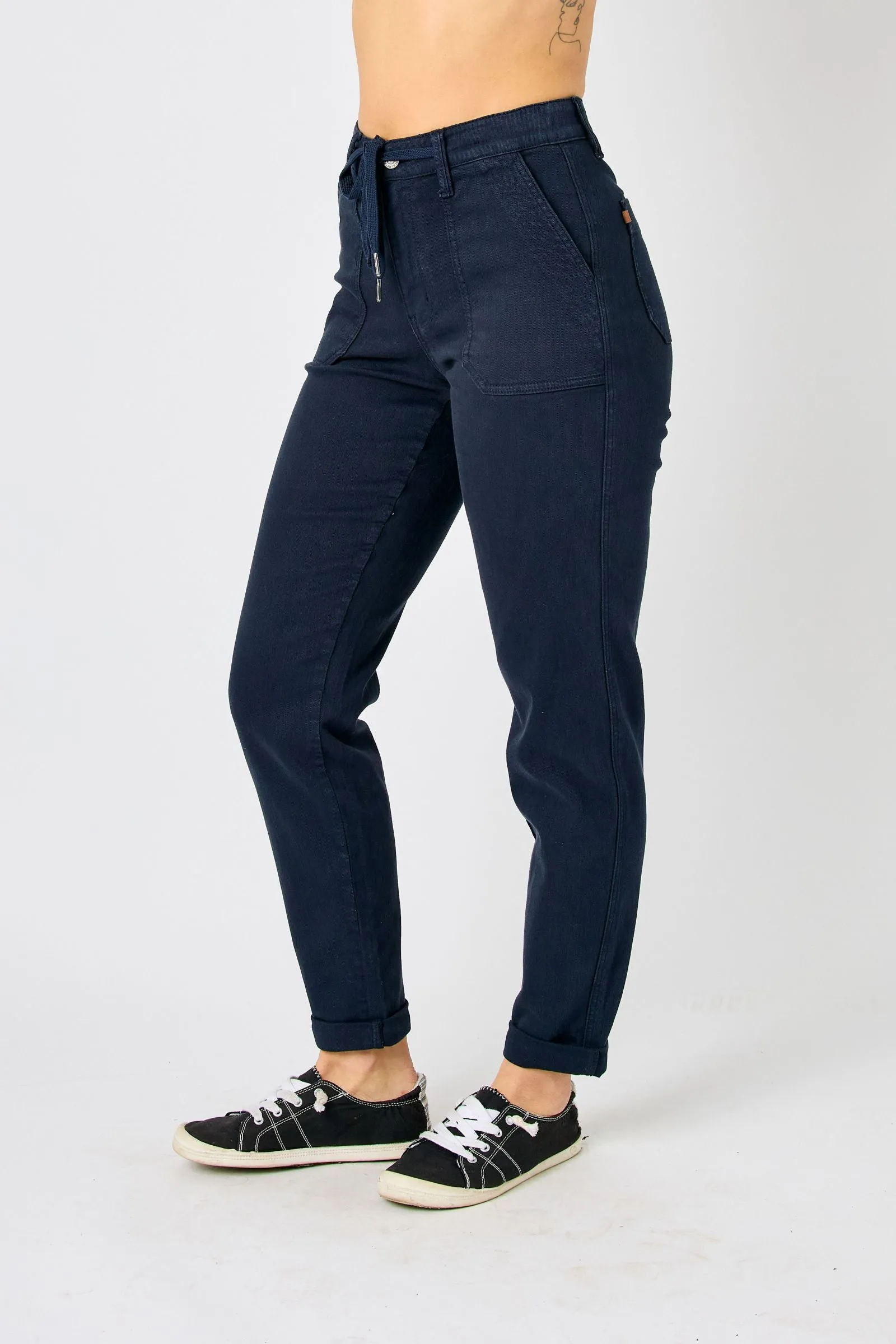 Judy Blue Reg/Plus High Waist Garment Dyed Navy Joggers